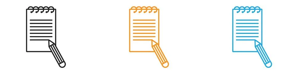 Note icon vector logo set collection for web app ui Illustrazione stock