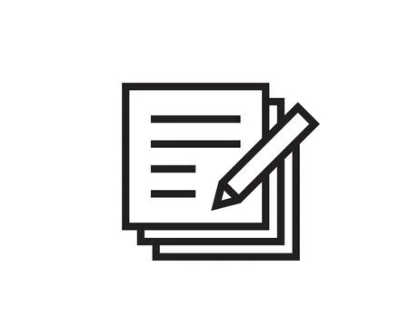 Note icon vector sign. Paper message or document page. Stock Illustration