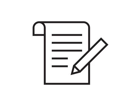 Note icon vector sign. Paper message or document page. Stock Illustration