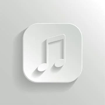 Note icon - vector white app button Illustrazione stock