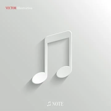 Note icon - vector white app button Stock Illustration