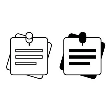 Note Icons. Line and Glyph Vector Icons. Brief Message on a Sheet of Paper... Stock Illustration