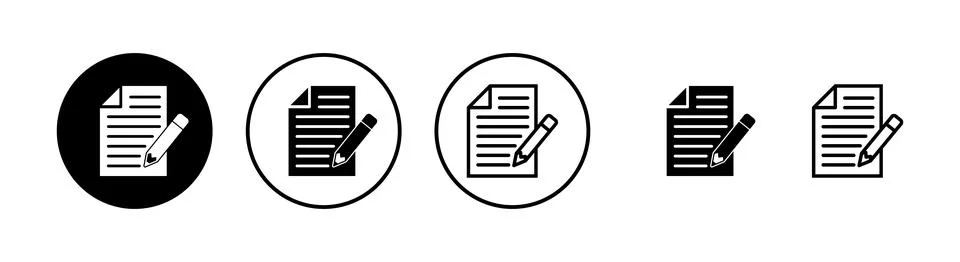Note icons set. Taking note icon vector. Edit line icon. Document write. Co.. Stock Illustration