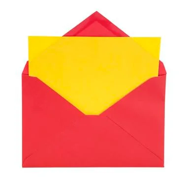 Note inside envelope Stock-Fotos