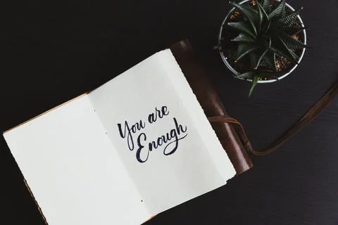 A note just to say you are enough Stock Photos