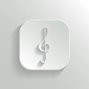 Note key icon - vector white app button Stock Illustration