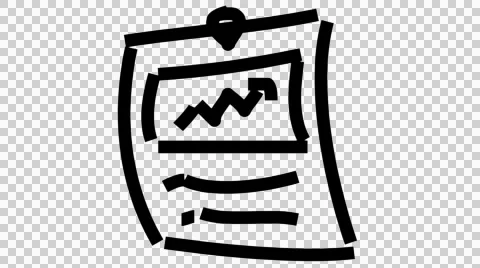 Note line drawing illustration animation with transparent background Stock Footage 42865958