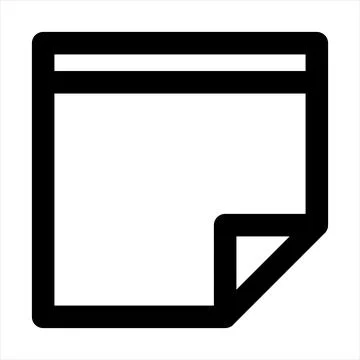 Note line icon vector illustration isolated on white background Illustrazione stock