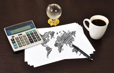 Note map world Foto stock