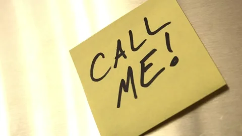 Note Message To Call Me On Refrigerator Stock Footage 337143413