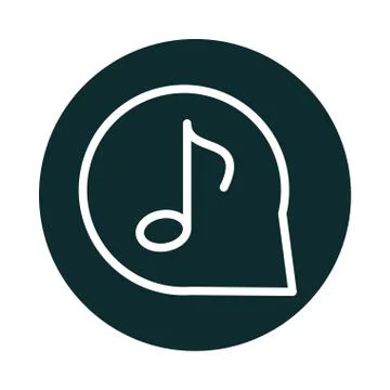 Note music bubble sound block style icon Illustrazione stock