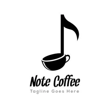 Note music coffee logo Stock Illustration