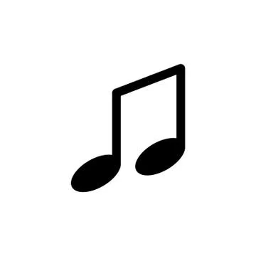Note (music) icon isolated. vector illustration black on white background Stock Illustration