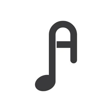 Note music with initial letter Illustration