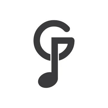 Note music with initial letter 스톡 일러스트