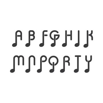 Note music with initial letter Stock Illustration