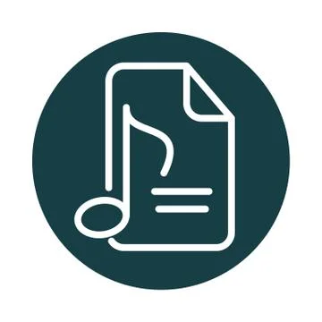 Note music sheet sound block style icon Illustrazione stock