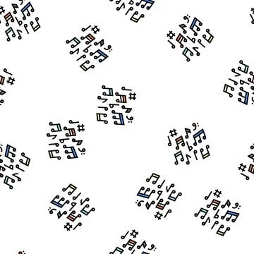 Note music vector seamless pattern Illustrazione stock