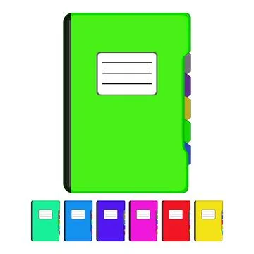Note notebook cartoon vector graphic sign color Stock Illustration