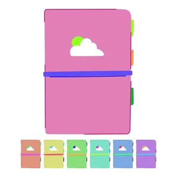 Note notebook vector cartoon graphic Stock Illustration