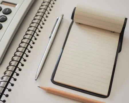 Note Pad with Calculator Stock Photos