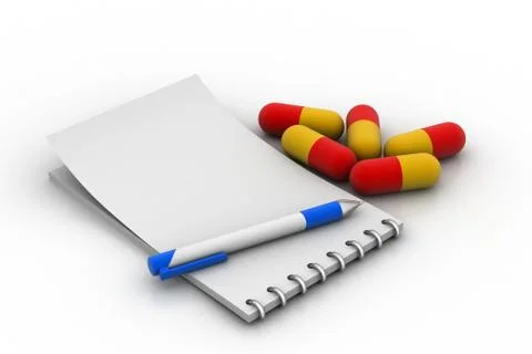 Note pad with capsules Stock Illustration