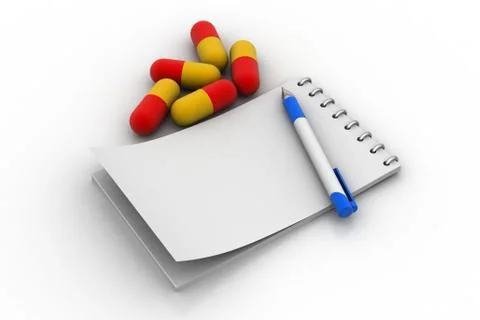 Note pad with capsules Stock Illustration