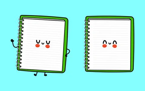 Note pad character. Vector hand drawn cartoon kawaii character illustration.. Stock Illustration