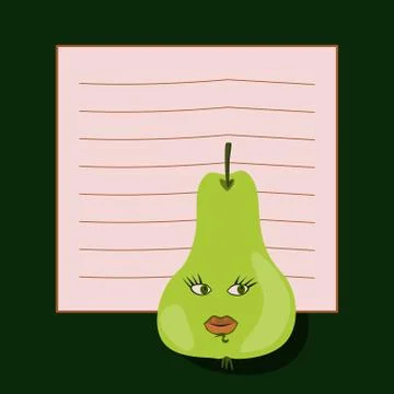 Note pad - green pear Stock Illustration