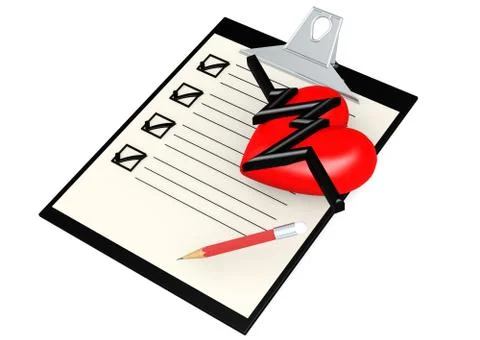 Note pad with heart 스톡 일러스트