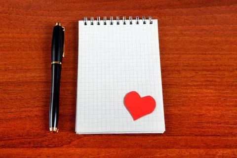 Note Pad with Heart Shape Stock Photos