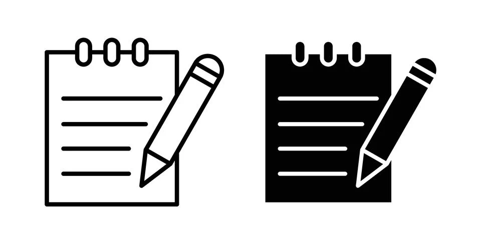 Note pad icon design. Simple Vector illustrations.. Stock Illustration