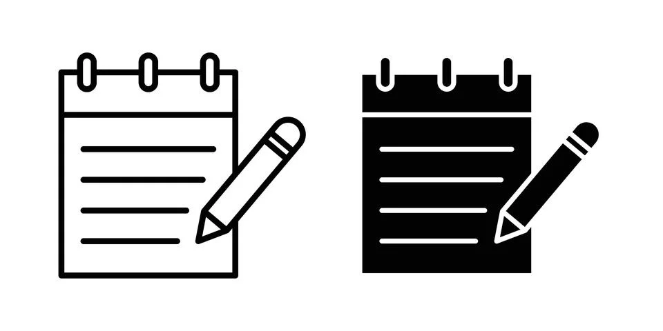 Note pad icon set, collection of vector icons Stock Illustration