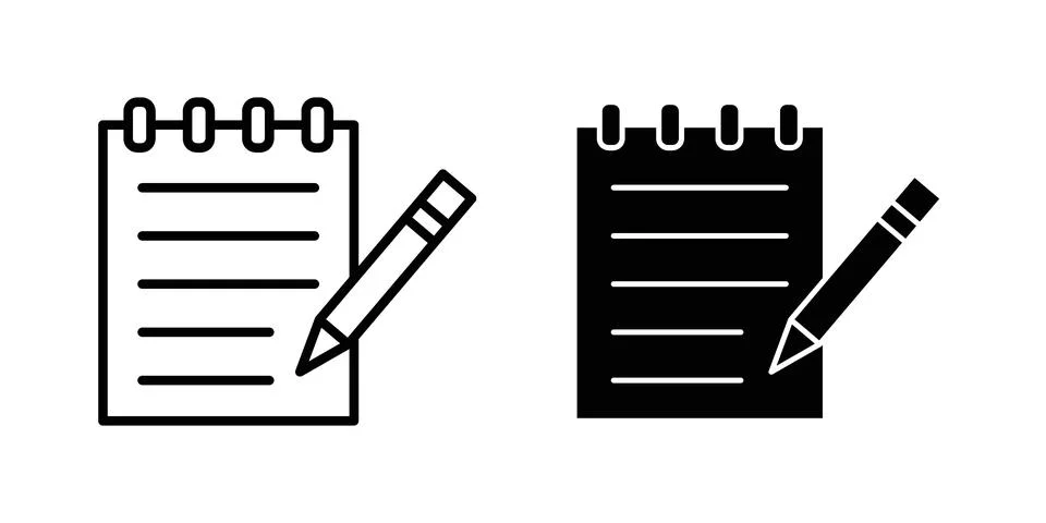 Note pad icon set. Vector EPS 10 Stock Illustration