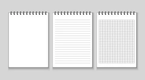 Note pad mockup vector isolated book. Notebook template blank paper Stock Illustration