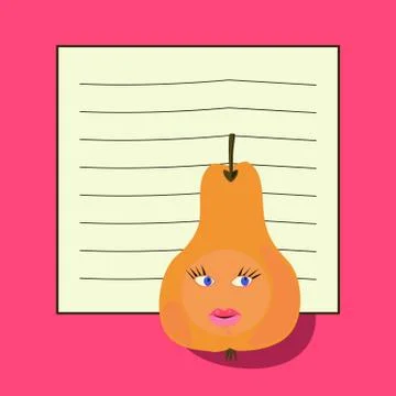 Note pad -  pear Stock Illustration