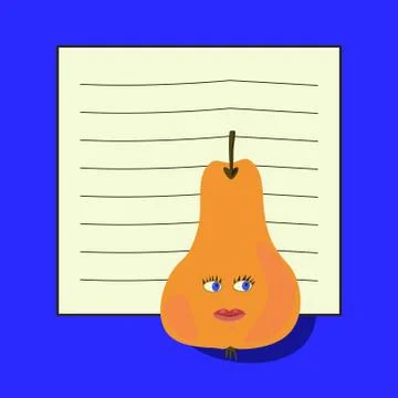 Note pad -  pear Stock Illustration