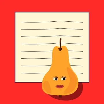 Note pad -  pear Stock Illustration