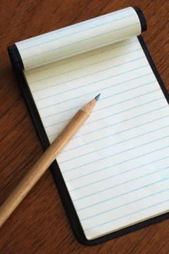 Note Pad with Pencil Stock Photos