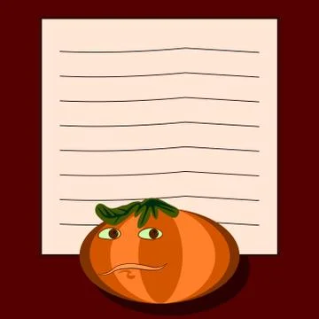 Note pad - pumpkin Stock Illustration