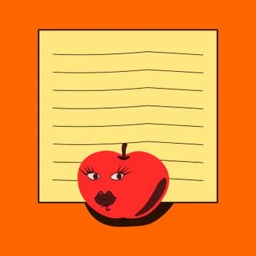 Note pad - red apple Stock Illustration