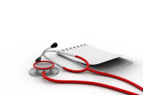 Note pad with stethoscope Free Stock Illustration