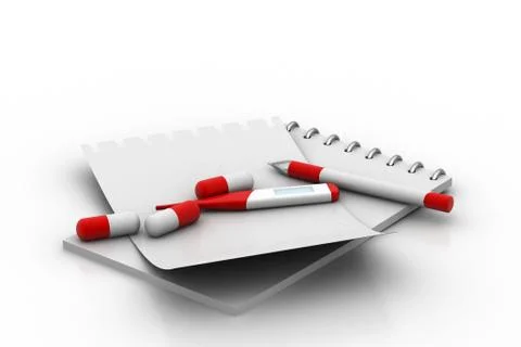 Note pad with thermometer Free Stock Illustration