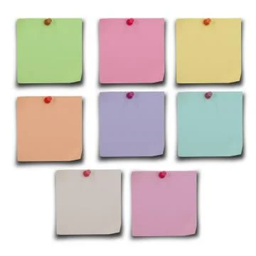 Note paper and pin Stock Photos