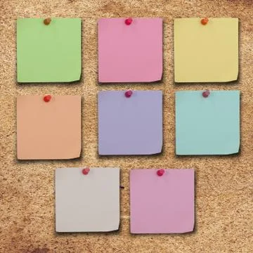 Note paper and pin Stock Photos