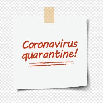Note Paper With Coronavirus Text Transparent Background Stock Illustration