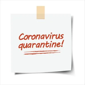 Note Paper With Coronavirus Text White Background Stock Illustration