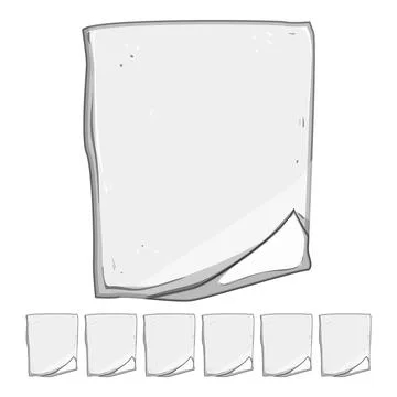 Note paper curl cartoon vector graphic Stock Illustration