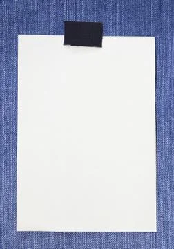 Note paper of empty and copy space on Denim background. Stock Photos