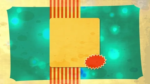 Note paper with gold square with space for script over vertical striped another Stock Footage 129715657